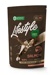 Сухий беззерновий корм для кошенят з лососем Nature's Protection Lifestyle Grain Free Salmon Kitten, 400г
