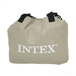 Надувна суперміцна двоспальне ліжко Intex технологія Fiber-Tech ™ 152х203х56 + вбудований електронасос - мініатюра 4