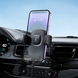 Автотримач для телефону Hoco H75 в повітропровід, дефлектор (затискач) Чорний - мініатюра 8