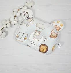 Дитяча ортопедична подушка 24×32 для новонароджених a.l.babybox Зодіак Молочний