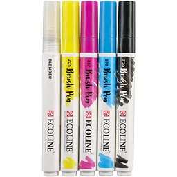 Набір пензлів-ручок Royal Talens Ecoline Brushpen PRIMARY X 5кол - мініатюра 2