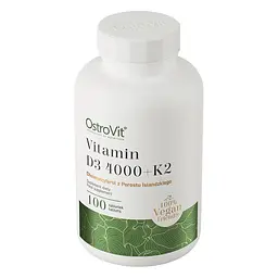 Вітамінний комплекс OstroVit Vitamin D3 4000 IU + K2 VEGE 100 таблеток - мініатюра 2
