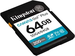 Kingston Карта пам'яті Kingston SD 64GB C10 UHS-I U3 V30 R200MB/s - мініатюра 2
