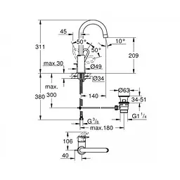 Змішувач для раковини Grohe Bau Loop 23763000 Хром - мініатюра 2