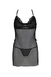 Рубашка Passion DELIENA CHEMISE S/M black стрінги із заниженою талією - мініатюра 3