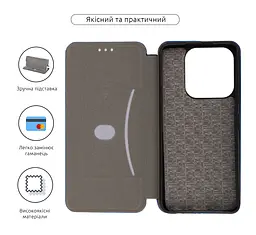 Чехол-книжка для ZTE Nubia V60 Design, G-Case, синий, кожаный чехол-книга из экокожи (PU) и TPU, с магнитом, с подставкой и вместительным кардхолдером, противоударный, защита всего корпуса, ArmorStandart (ARM79000) - мініатюра 3