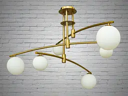 Дизайнерська підвісна люстра Diasha 8127-M G золото Loft 6xG9 100 см