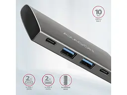 Мультипортовий адаптер AXAGON Speedster 4 Black (HMC-4G2) - мініатюра 2