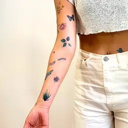 Тату тимчасове в наборі Метелики та листя Tattooshka LB-203 Різнокольоровий shop (4829000018725) - мініатюра 3
