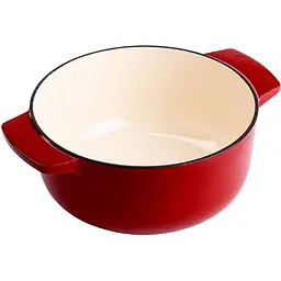 Каструля KitchenAid Cast Iron чавунна з кришкою 26 см 5.2 л червона (CC006060-001) - мініатюра 4