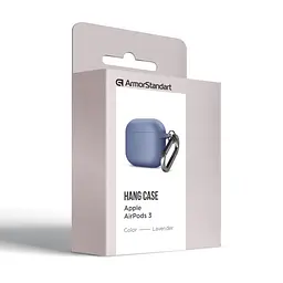 Силіконовий чохол для навушників Apple AirPods 3, Hang Case, фіолетовий, ультратонкий захисний кейс товщиною 2 мм, захист від подряпин, пилу та ударів, компактний, з карабіном для кріплення, ArmorStandart (ARM60311) - мініатюра 8