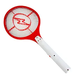 Електромухобійка ракетка акумуляторна червона з білою ручкою Rechargeable Mosquito Hitting Swatter
