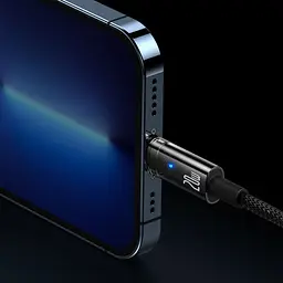 Кабель Baseus Explorer Series Auto Power-Off Fast Charging Data Cable Type-C to IP 20W 1m CATS000001 Black - мініатюра 2
