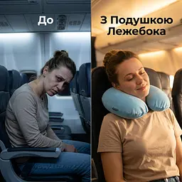 Подушка мандрівника для шиї Лежебока 25x25 см велюрова з пінополістирольними гранулами Блакитна - мініатюра 4