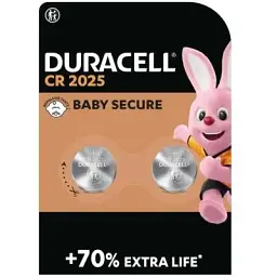 Батарейка Duracell CR 2025 спеціальна літієва типу таблетка 2025 3V 2 шт. в упаковці (5000394203907 / 5008922)
