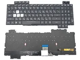 Клавіатура для ASUS GL504, GL504GM, GL504GS, GL504GV, GL504GW, V170162FS1 (RU Black з RGB підсвічуванням). Оригінал.