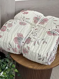 Плед двосторонній мусліновий євро L&M Home Textiles 20293 200х220 см рожевий