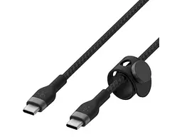 Кабель USB Type-C Belkin USB-C to USB-C Braided Silicone 1m Black (CAB011BT1MBK) - мініатюра 2