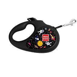 Повідець-рулетка для собак Waudog R-leash рисунок NASA L до 50 кг 5 м светоотражаюча стрічка