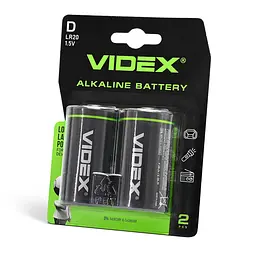 Батарейка лужна Videx LR20/D 2шт BLISTER CARD VIDEX (23236-000)
