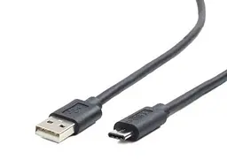 Кабель USB AM - Type-C, 1 м, чорний, Cablexpert, 2.1A (CC-USB2-AMCM-1M)