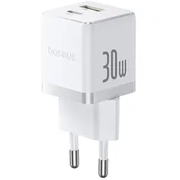 МЗП Palm Fast Charger 30W (1USB-A/1C) (P1011160A) Moon White Baseus teh0029603