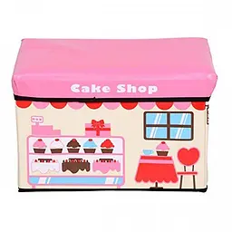 Ящик пуф для іграшок складний кондитерська Cake Shop Train з кришкою водонепроникний UKC 40х25 см Різнокольоровий - мініатюра 5