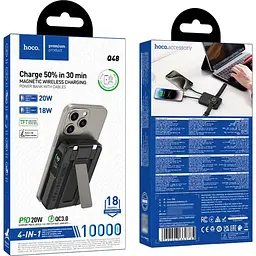 Зовнішній акумулятор Hoco Q48 Core MagSafe 10000mAh 20W Black [161352] - мініатюра 6