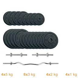 Набір штанга + гантелі металеві Newt Home Gym Set-W NE-M-W-SET-65 65 кг - мініатюра 2