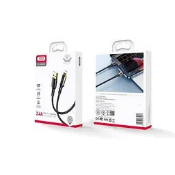 Кабель XO NB229 USB A - Lightning 2.4 A чорний - мініатюра 2