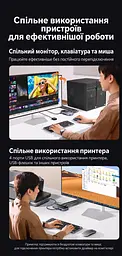 HDMI KVM-перемикач UGREEN CM664 2 ПК зі спільними монітором клавіатурою й мишею входи HDMI та USB-B 4K 60 Гц 3840 × 2160 для периферії USB 3.0 3 USB-A та 1 USB-C (35765) - мініатюра 8