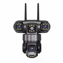 Вулична поворотна SC-28-4G камера відеоспостереження на сим-карті V380PRO на три лінзи 12MP