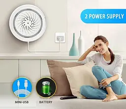 Сирена WiFi з датчиком температури та вологості 100dB TUYA (NAS-AB02W-HT) - мініатюра 2