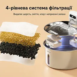 Поїлка автоматична для домашніх тварин Petwant W12-SE1 3.2L з датчиком руху на акумуляторі металічна - мініатюра 6