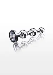 Анальний стимулятор Anal Play Diamond Star Beads M 11.7 см (сріблястий) - мініатюра 3