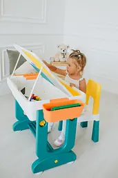 Комплект Poppet Столик Трансформер 6 в 1 + Стілець + Подушка на стілець + Набір фломастерів (PP-004-G) - мініатюра 13