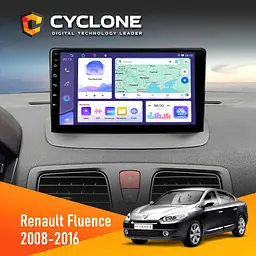 Штатна магнітола Renault Fluence 2009-2017 Cyclone C9-011 4x64, DSP Cyclone (НФ-00007113)