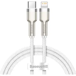 Кабель Baseus Cafule Metal Data Cable USB-C to Lightning PD 20W 1m White (CATLJK-A02) [73264] - мініатюра 1
