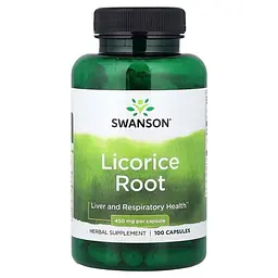 Корінь солодки Licorice Root 450 mg, 100 капсул Swanson vit0004313