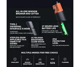 Ліхтар MiJia Multi Functional Strong Light Flashlight (N613) (BHR7668CN) - мініатюра 3