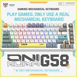 Клавіатура Onikuma бездротова ігрова G78 з RGB підсвіткою для ПК і ноутбука геймерська Bluetooth Білий - мініатюра 3