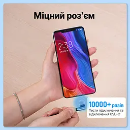 Кабель Vention TAKHF USB-C - USB-C кутовий 90° PD 100 Вт 1 м сірий (TAKHF) - мініатюра 11