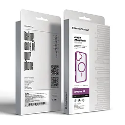 Чехол Apple iPhone 16, Unit MagSafe, розовый, прозрачный, магсейф, ударопрочный, магнитный, панель-накладка с поддержкой MagSafe, с поддержкой беспроводной зарядки, TPU+PC, защита всего корпуса, ударопрочный, ArmorStandart (ARM78725) - мініатюра 6