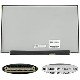 Матриця 14.0" NE140QDM-NX4 (2560*1600 40pin(eDP 400cd/m2 (!!!) IPS 144Hz передача кольорів: 100% sRGB) LED SLIM (без планок