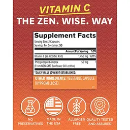 Ліпосомальний вітамін C Zenwise Health 1500 мг 180 веганських капсул - мініатюра 2