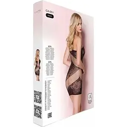 Сітчаста чорна міні-сукня Casmir CA001 на одне плече з контрастним малюнком One size - мініатюра 6