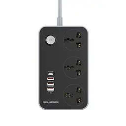 Мережевий фільтр-подовжувач ColorWay 3 розетки / 4 USB 2 м Black (CW-CHU34PDB)