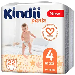 Підгузки-трусики Kindii Pants розмір 4 Maxi (9-15 кг) 22 шт. - мініатюра 2