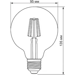 LED лампа Titanum Filament G95 6W E27 2200K бронза (TLFG9506272A) - мініатюра 3