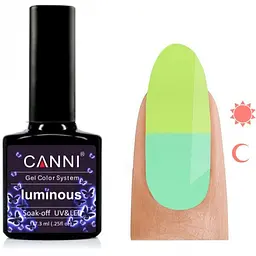 Гель-лак Canni Luminous №802, 7.3 мл яскравий жовтий/бірюзовий - мініатюра 2